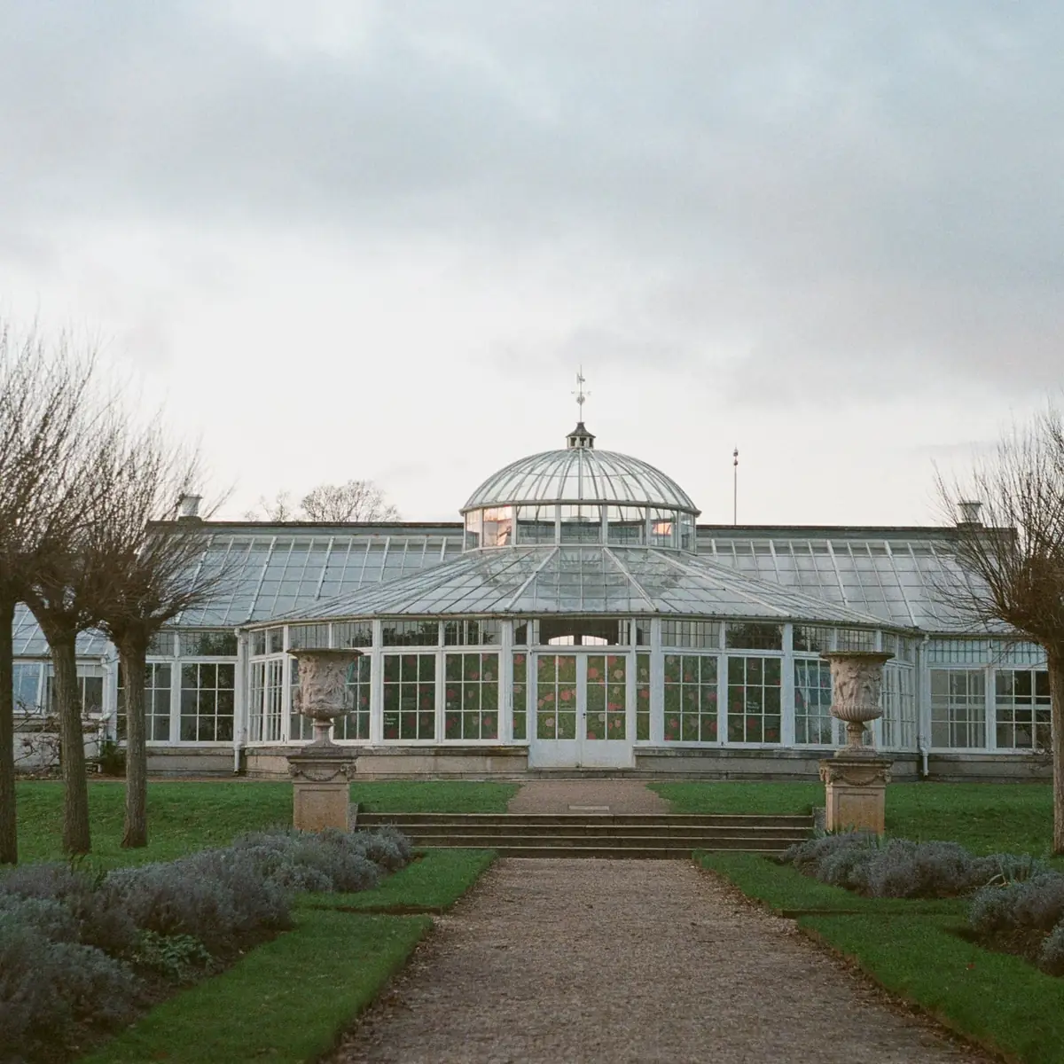 Victorian glasshouse in an English garden