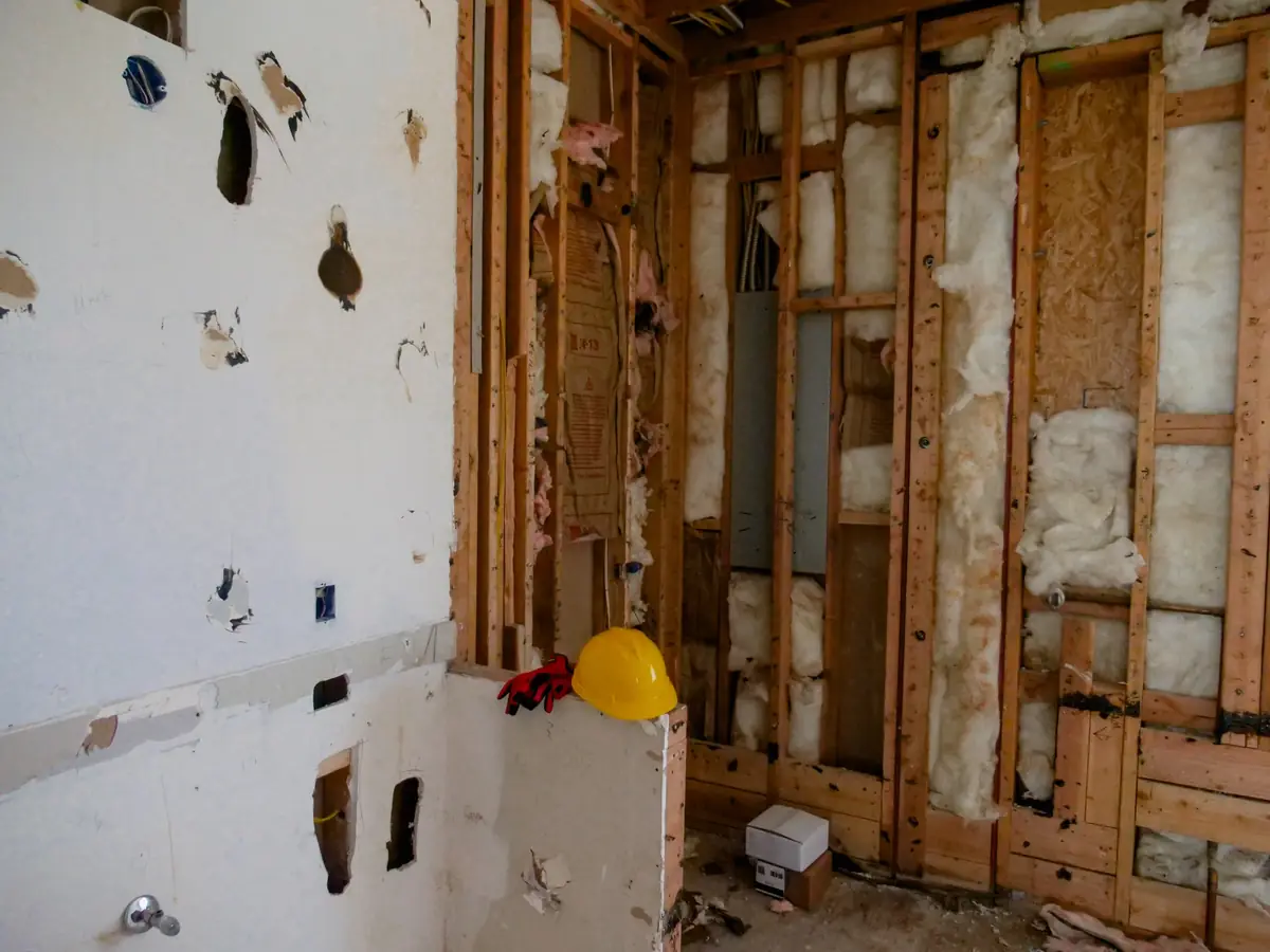 Interior strip-out with walls taken back to the structure