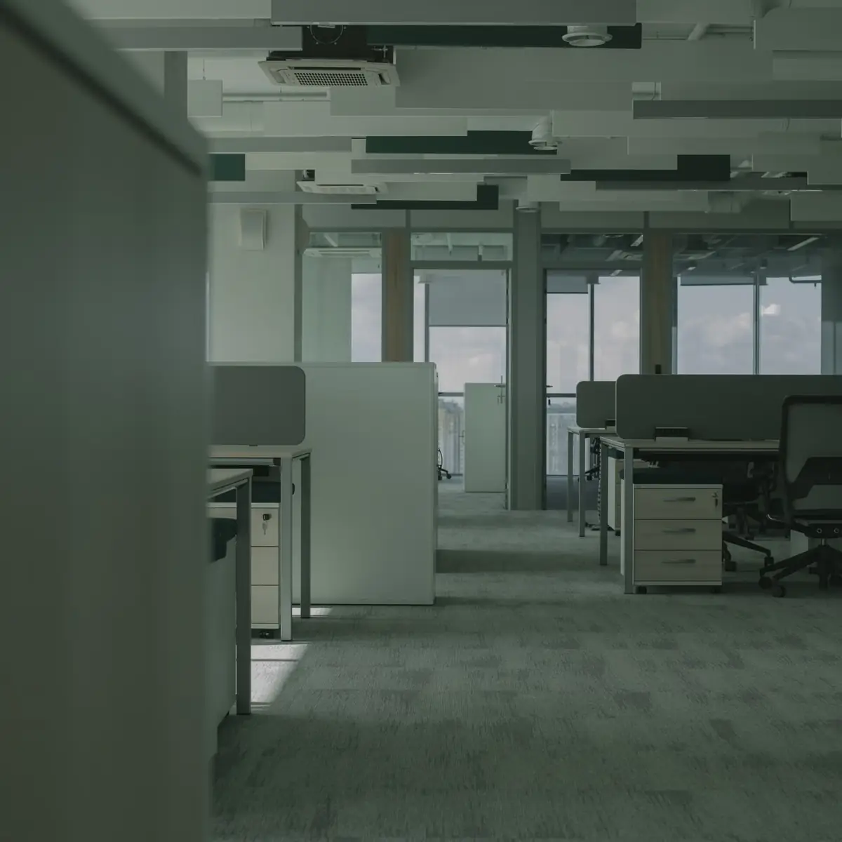 Cleared office floor