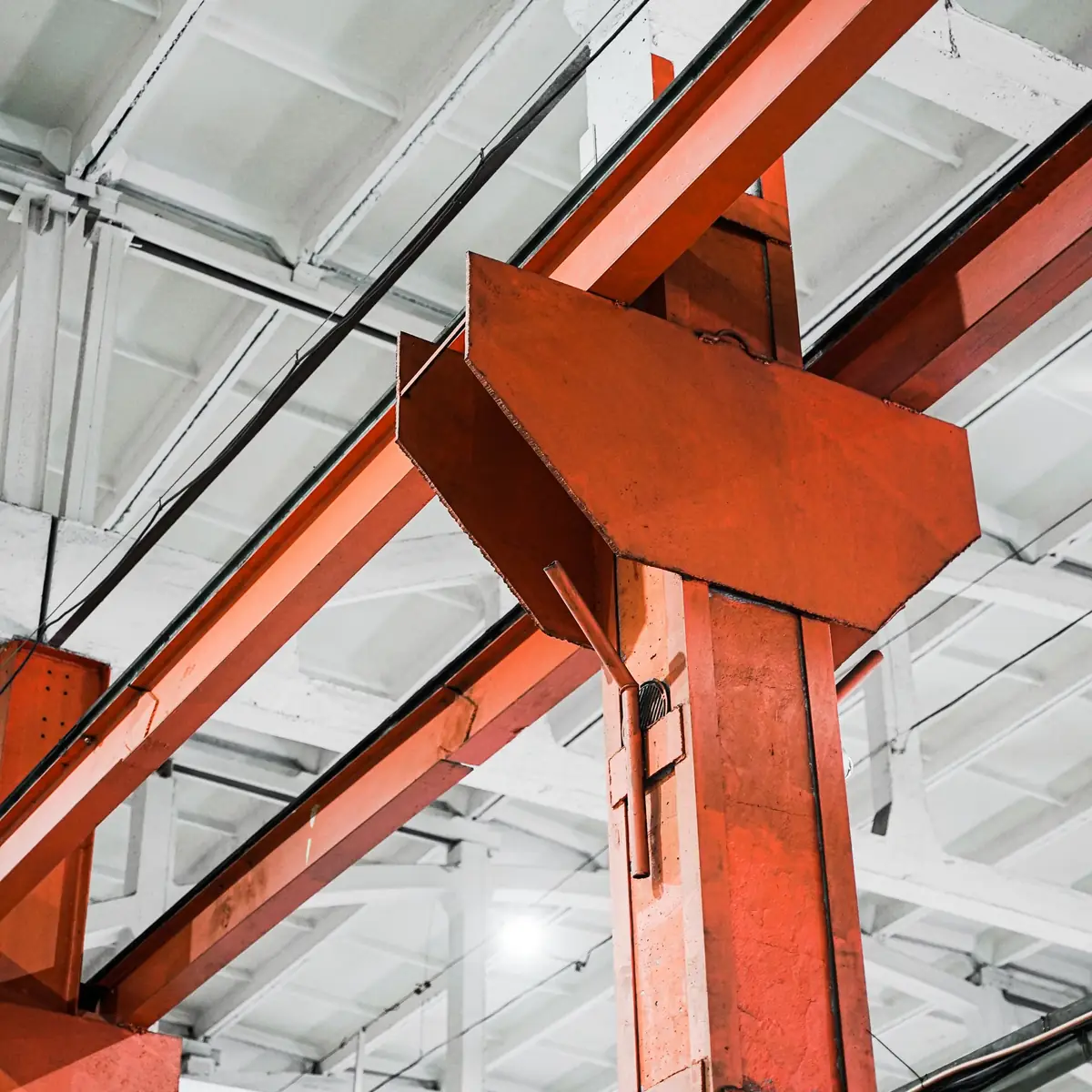 Painted steel beams and columns