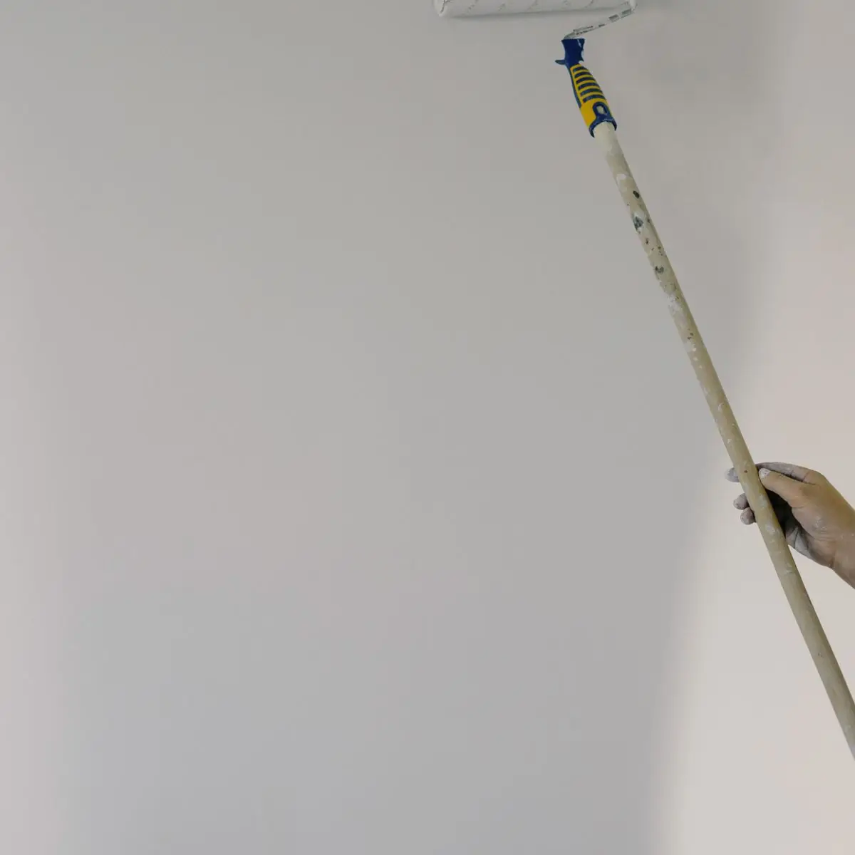Rolling a mist coat on to a freshly plastered ceiling