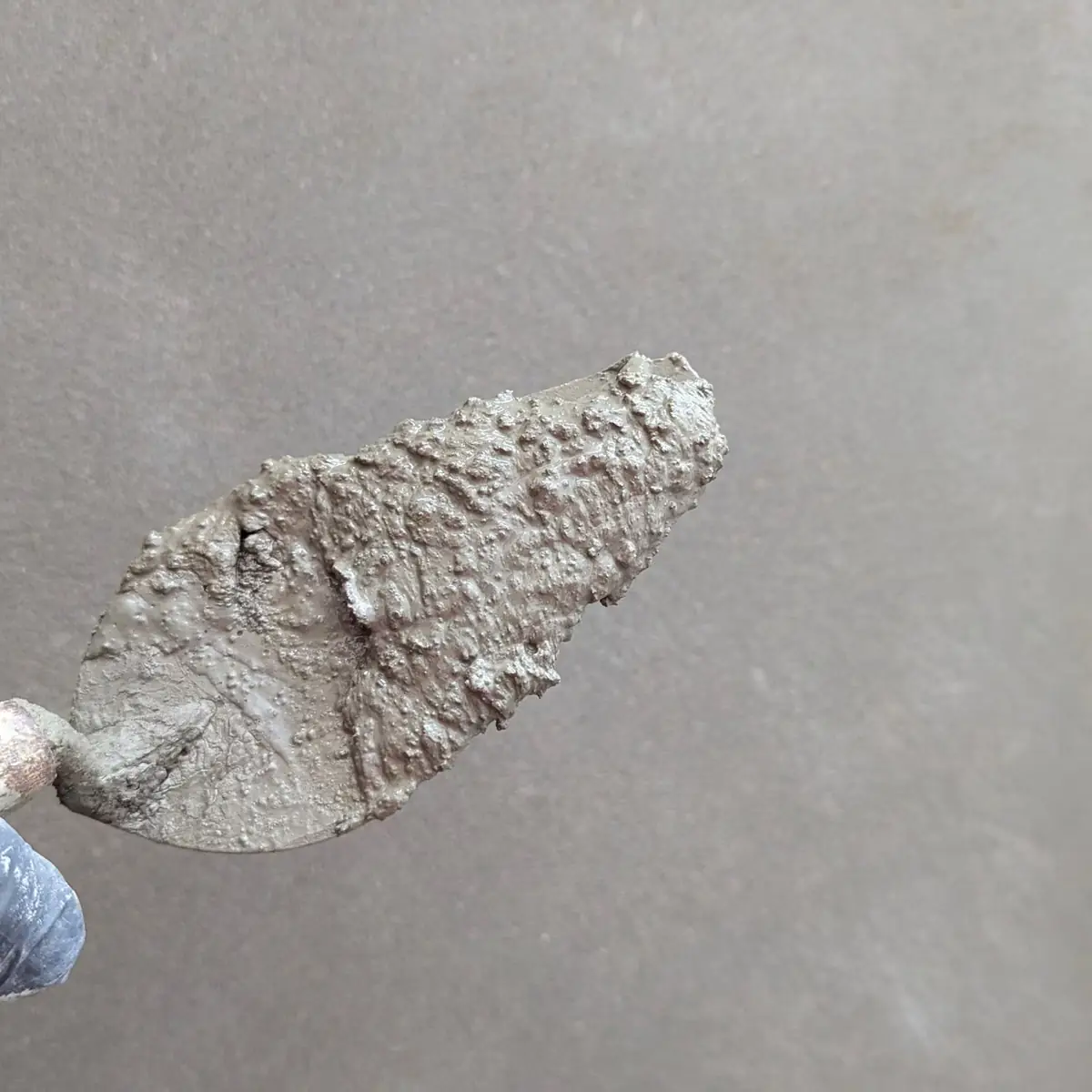 Loading a trowel with finishing plaster