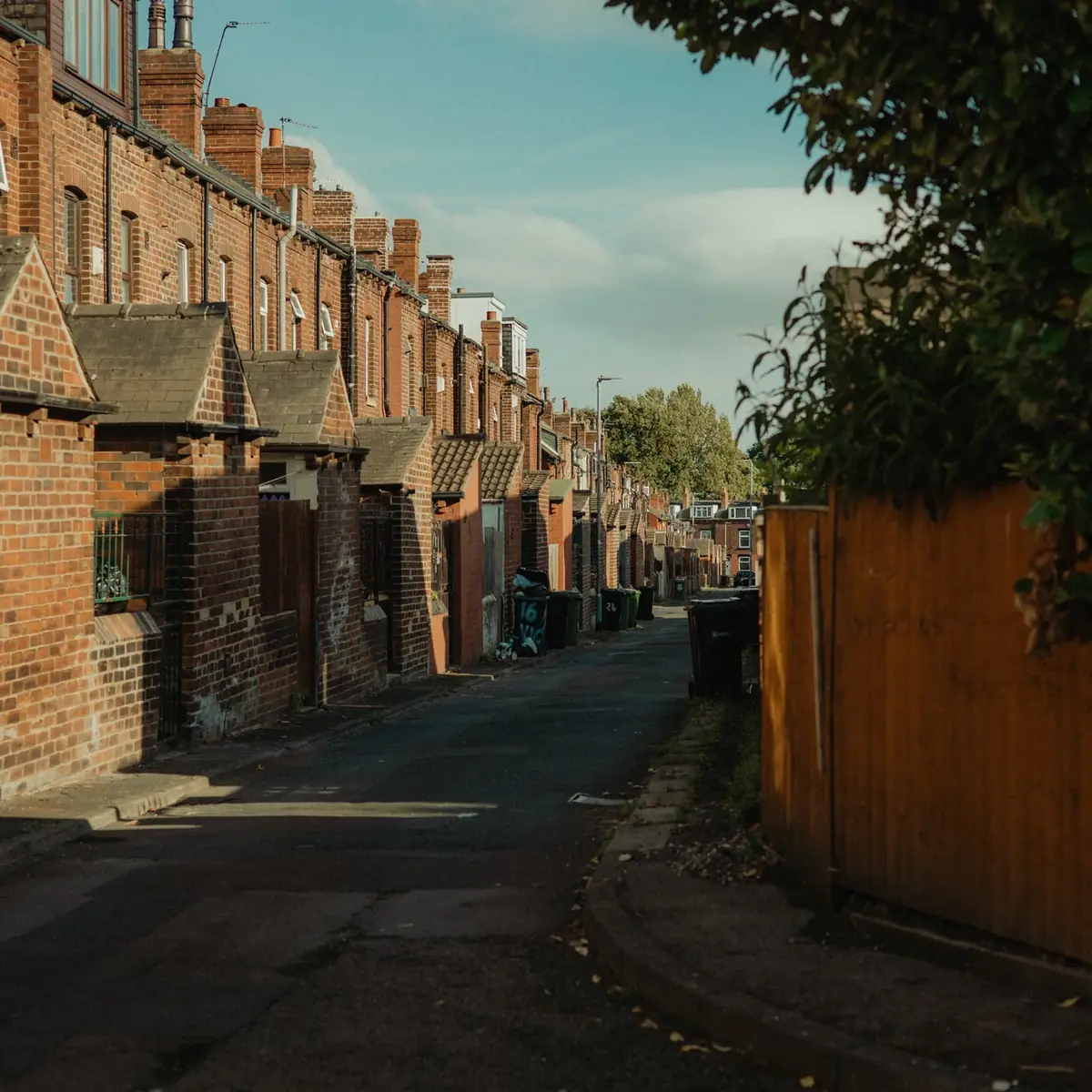 Brick terraced street in Leeds